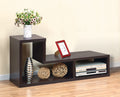 L Shape Geometric Tv Stand Two Piece Extendable Media Furniture Red Cocoa Espresso Cappucino Color Espresso 60 69 Inches Particle Board Mdf