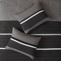 7 Pc Pieced Faux Suede Comforter Set Black King King Black Polyester