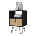 Kimball Nightstand, Large Storage Design With Hairpin Legs, Drawer An Open Shelf Multicolor 1 Drawer Bedroom Open Storage Contemporary Pine Shelving Pine Particle Board Engineered Wood
