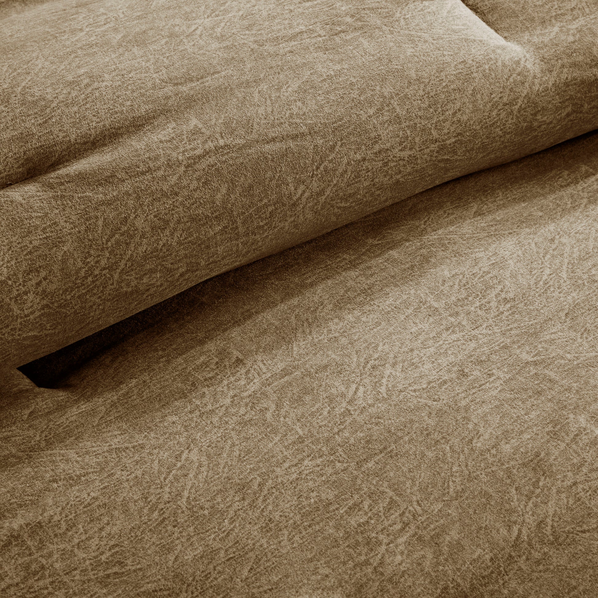 7 Piece Faux Suede Comforter Set Brown Cal King California King Brown Polyester