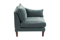 Contemporary 5Pcs Modular Sectional Set One Arm Chairs Armless Chair Ottoman L Shaped Sectional Mineral Morgan Fabric Grayish Primary Living Space Cushion Back Classic,Contemporary,Modern Modular