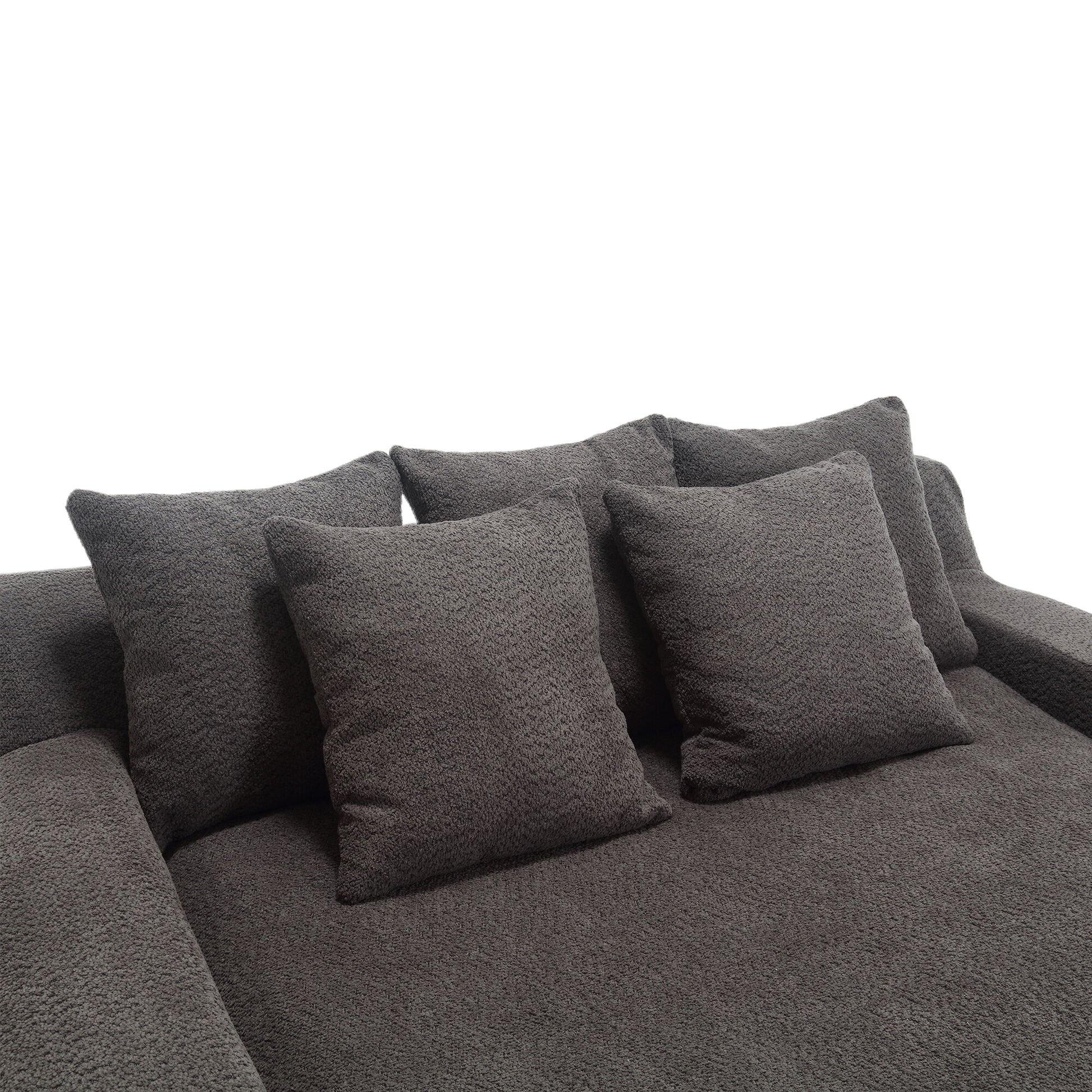 Coolmore Chenille 2 Seater Lazy Sofa With 5 Back Pillows,Comfy Sofa Deep Seat Couch For Living Room,Club Gray Gray Foam Chenille 2 Seat