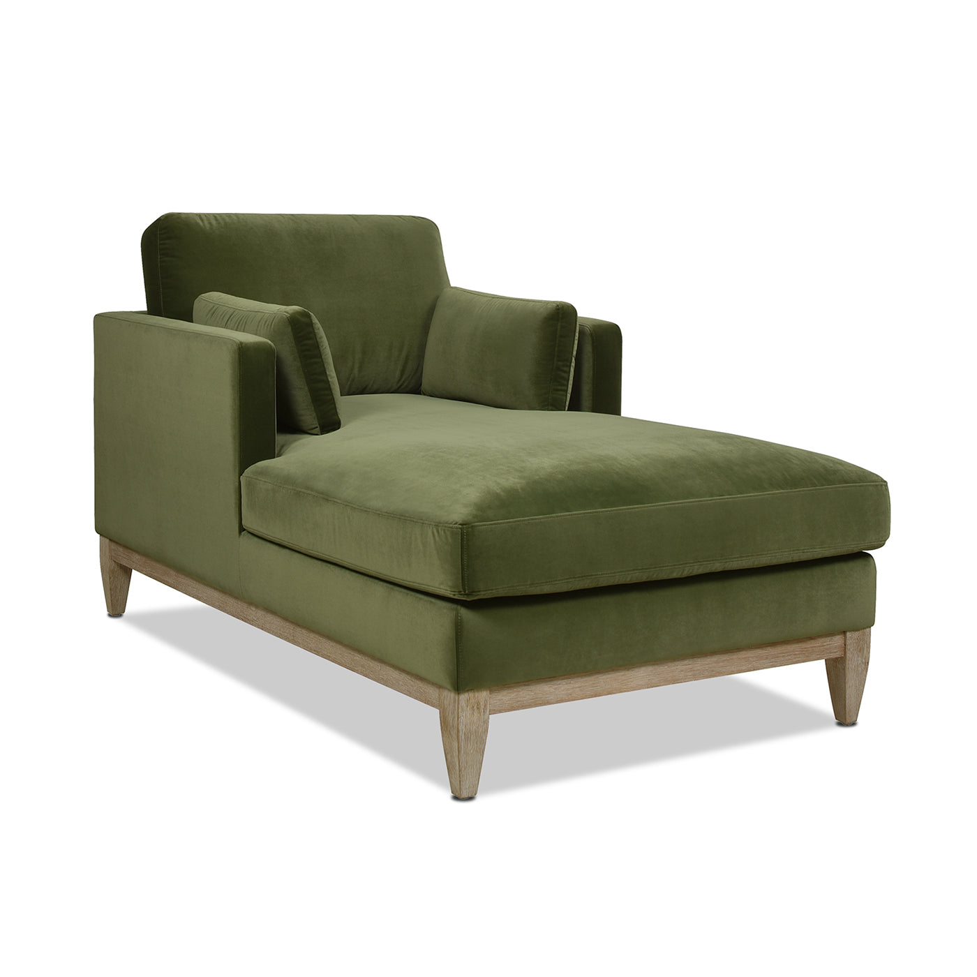 Knox 65" Modern Farmhouse Chaise Lounge Chair, Olive Green Performance Velvet Olive Green Foam Velvet