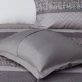 7 Piece Jacquard Comforter Set Grey Taupe Cal King California King Grey Taupe Polyester