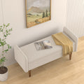 Teddy Velvet Storage Stool, ,With Storage Space, Suitable For Apartments, Living Rooms And Bedrooms Beige 45.98