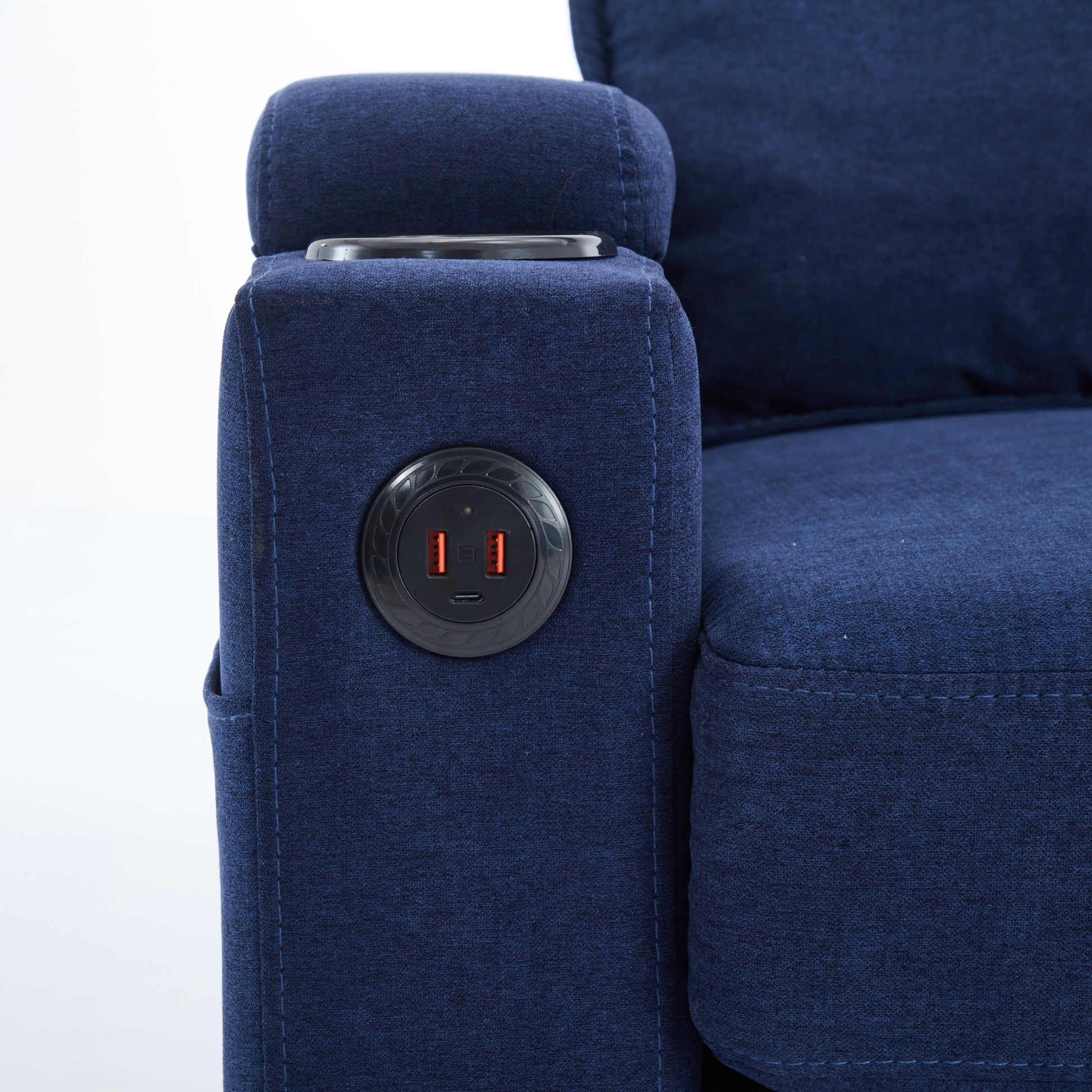 Blue Color Knock Down 3 Seat Combo Sofa With Storage Ottoman For Living Room Apartment Bedroom And Compact Room,Room, Upholstered Sectional Couch, L Shaped Bench With A Footrest, A Individual Stool White Wood Primary Living Space Heavy Duty Pine 3 Seat