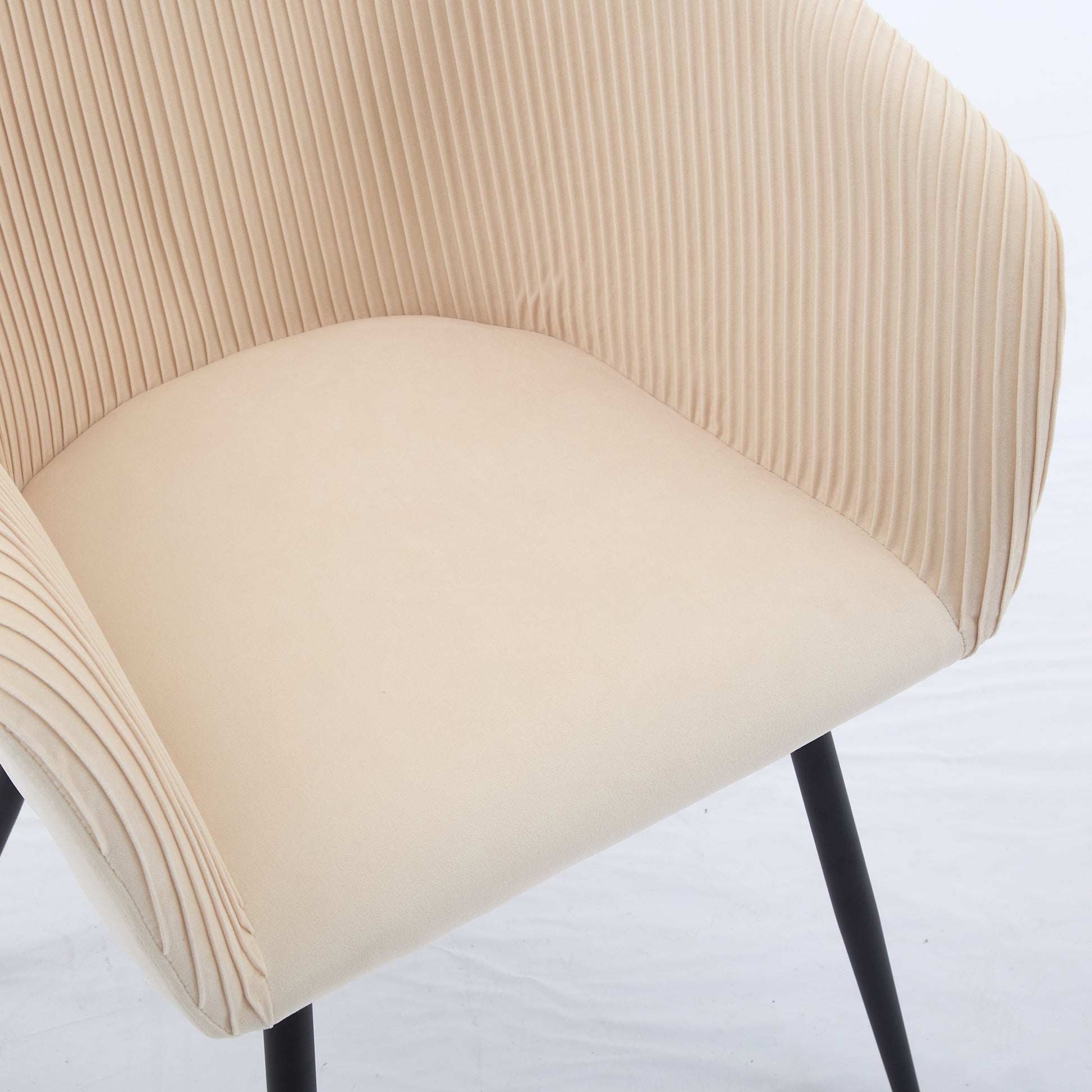 Ts Stripe Dinding Chair Creamy White Velvet