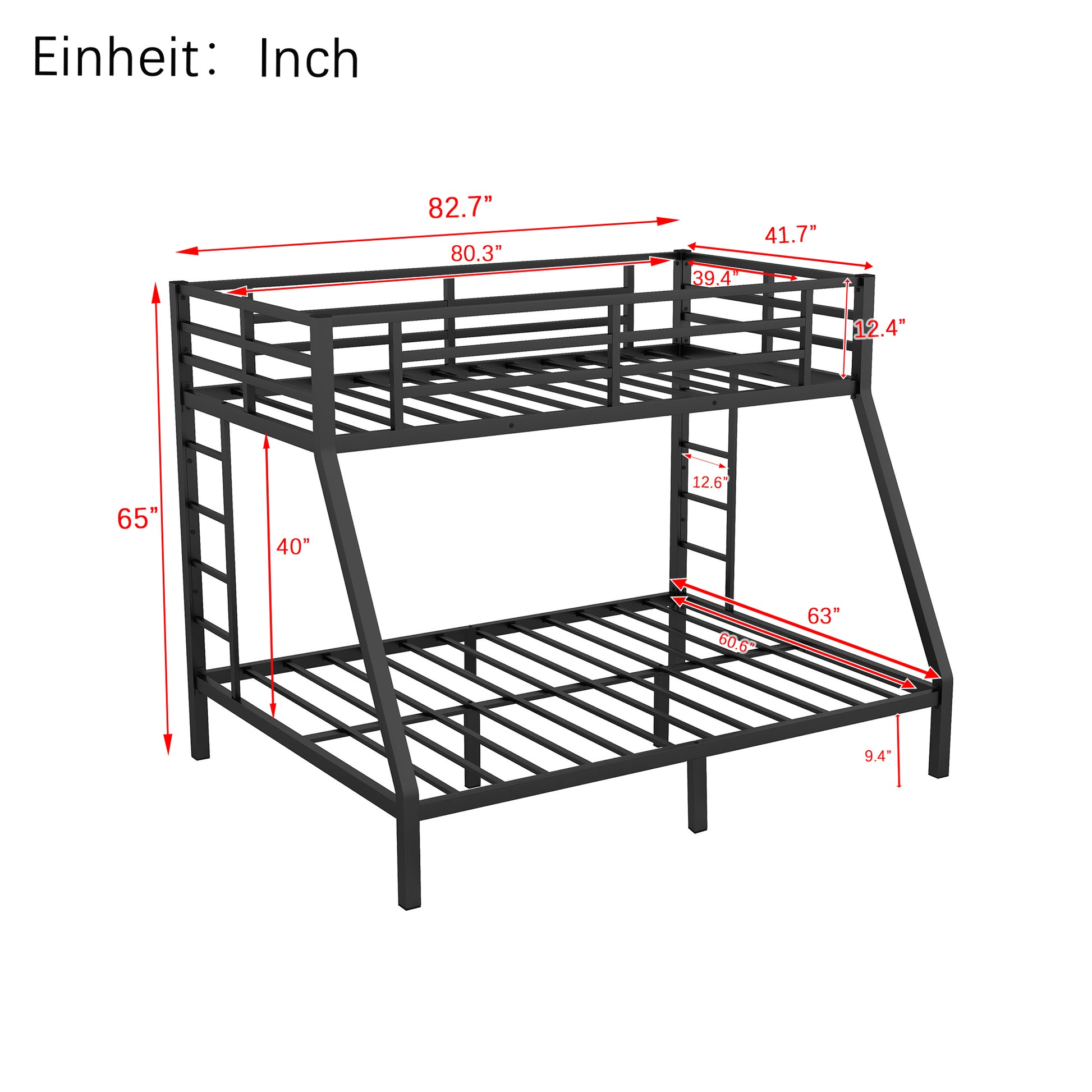 Metal Twin Xl Over Queen Bunk Bed For Teens And Adults,Space Saving Noise Reduced No Box Spring Needed Expect Arrive Date 2024 7 17 Twin Xl Black Metal