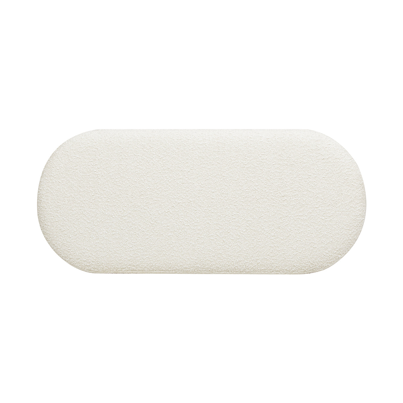 Fuji 42" Upholstered Bedroom Accent Bench With Natural Wood Legs, Ivory White Boucle White Foam Boucle