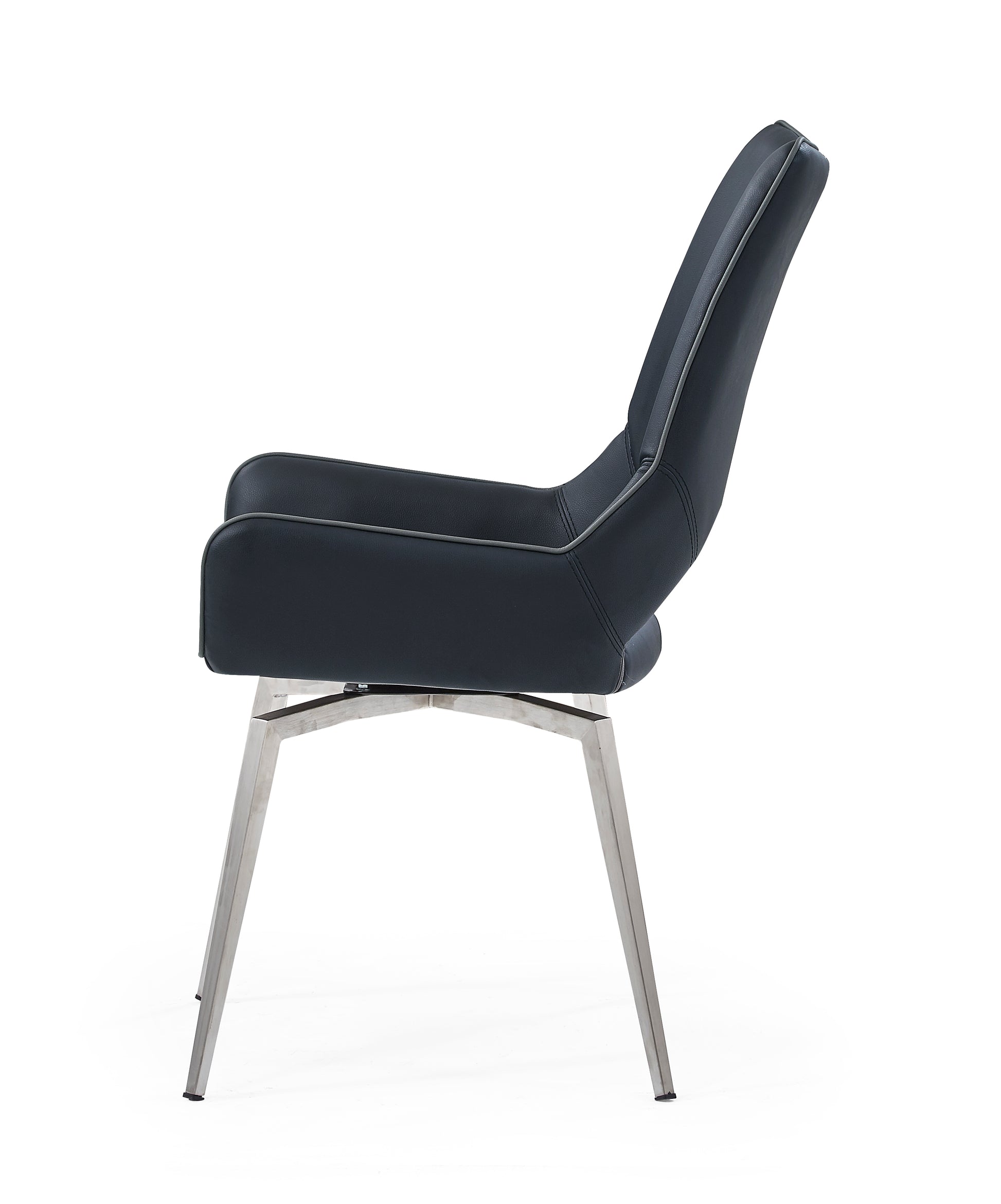 Jack Swivel Black Dining Chair Kit Of 2 Solid Dining Room Rubberwood Solid Back Set Of 2 Polyurethane Black Foam Wipe Clean Rectangular Casual Side Chair Metal & Wood Stainless Steel