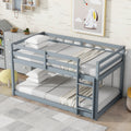 Solid Woodensolid Rubber Wooden Twin Over Twin Loft Bed With Ladder ,Upper And Bottom Bed Platforms Crafted With Strengthened Slats ,Grey Twin Grey Rubber Wood