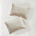 3 Piece Reversible Bedspread Set Cream Full Queen Queen Cream Microfiber