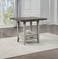 Abacus 5 Piece Dining Set With Drop Leaf Counter Height Table Smoke Grey Smoke Grey Wood