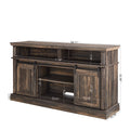 Media Console Table With Storage Cabinet, Mid Century Style Entertainment Tv Table, Multipurpose Sliding Door Tv Cabinet Large Storage Space, 58.11