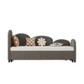 Twin Size Twin Size Bed Frames With An Another Bed Frame, Velvet Upholstered Daybed, Modern Sofa Bed Daybed Frame For Bedroom Living Room, Suitable For Living Room, Kids Room, Bedroom Ddry Gray Dark