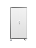 Garage Storage Cabinets With Locking Doors And 4 Adjustable Shelves Black White Metal