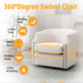 Coolmore Swivel Chair Living Room Chair Beige Foam Linen