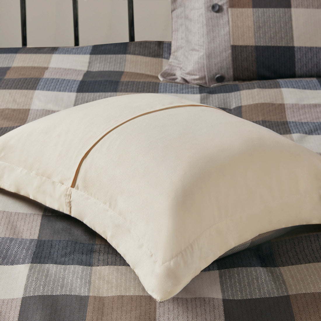 7 Piece Herringbone Comforter Set Neutral Cal King California King Neutral Polyester