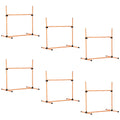 Pawhut 6 Piece Dog Agility Training Equipment With Hurdle Bag And Whistle, Orange And White Orange Plastic