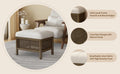 Cane Base Ottoman Dark Walnut Cream 21.5