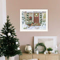 Holiday Porch White Framed Wall Art For Living Room, Farmhouse Wall Art Print For Home Decor, Bedroom Wall Art By Pam Britton Multicolor Wood Paper