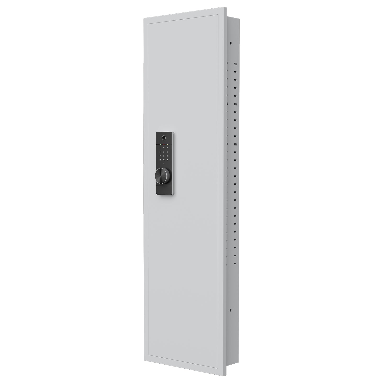 Fingerprint Touch Panel In Wall Safe,Hidden Wall Safe For Rifles And Pistols With Adjustable Shelves,Assembled Storege Safe For Firearm And Valuables White Fingerprint White Steel