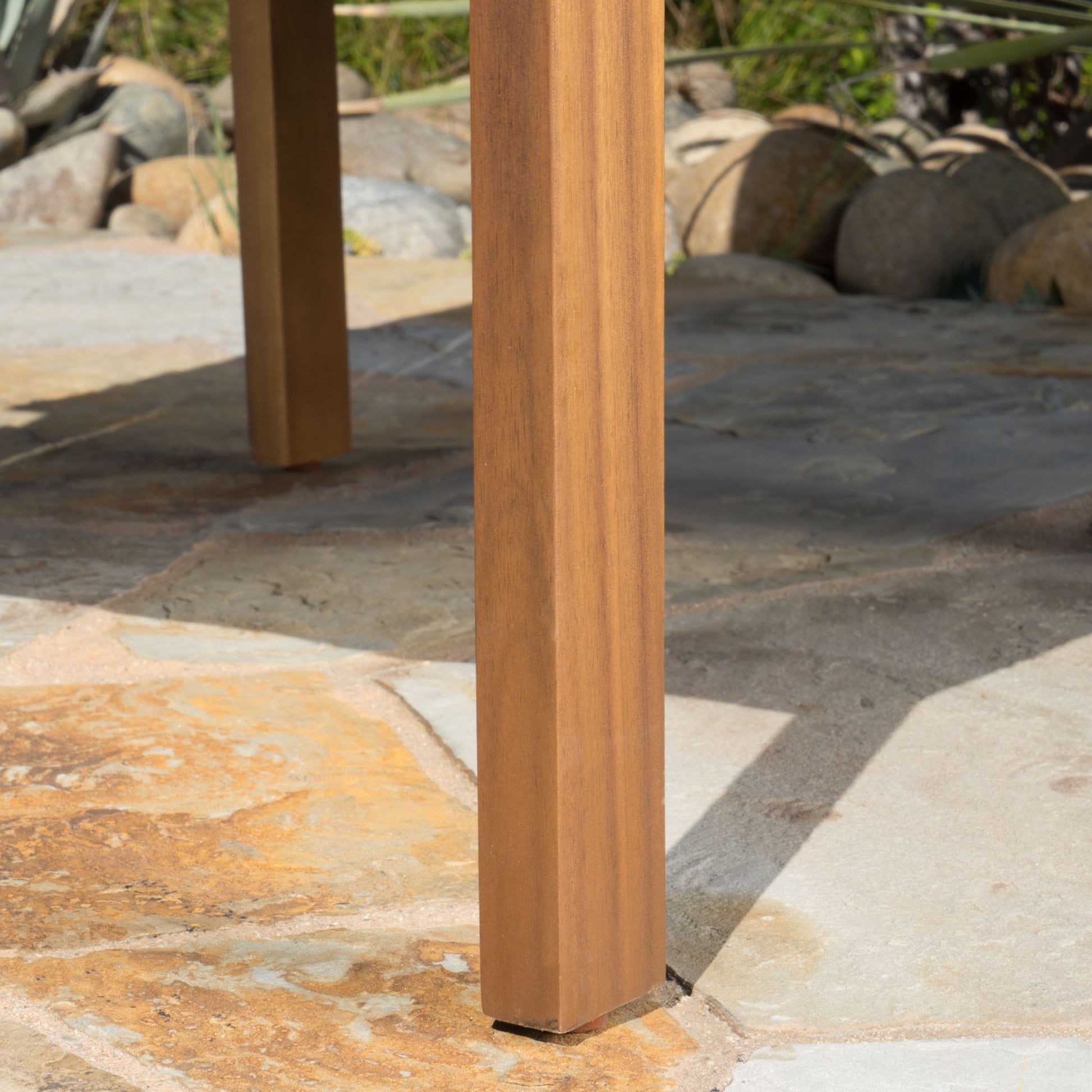 Outdoor Acacia Wood Sofa Set With Water Resistant Cushions, 4 Pcs Set, Brown Patina Light Green Light Green Acacia Wood