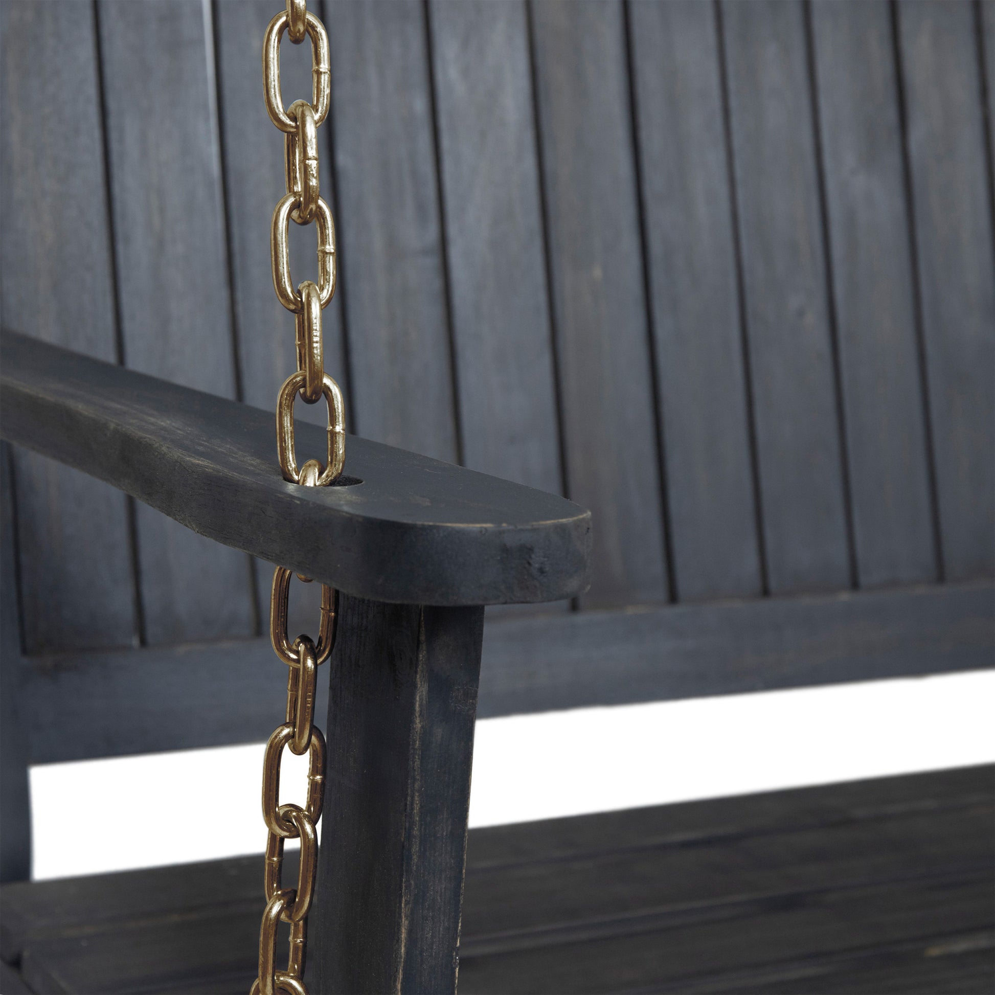 Tambora Porch Swing Dark Grey Wood Metal