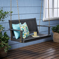 Tambora Porch Swing Dark Grey Wood Metal