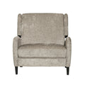 Oversized Textured Fabric Pushback Recliner Dark Beige And Dark Brown Beige Fabric