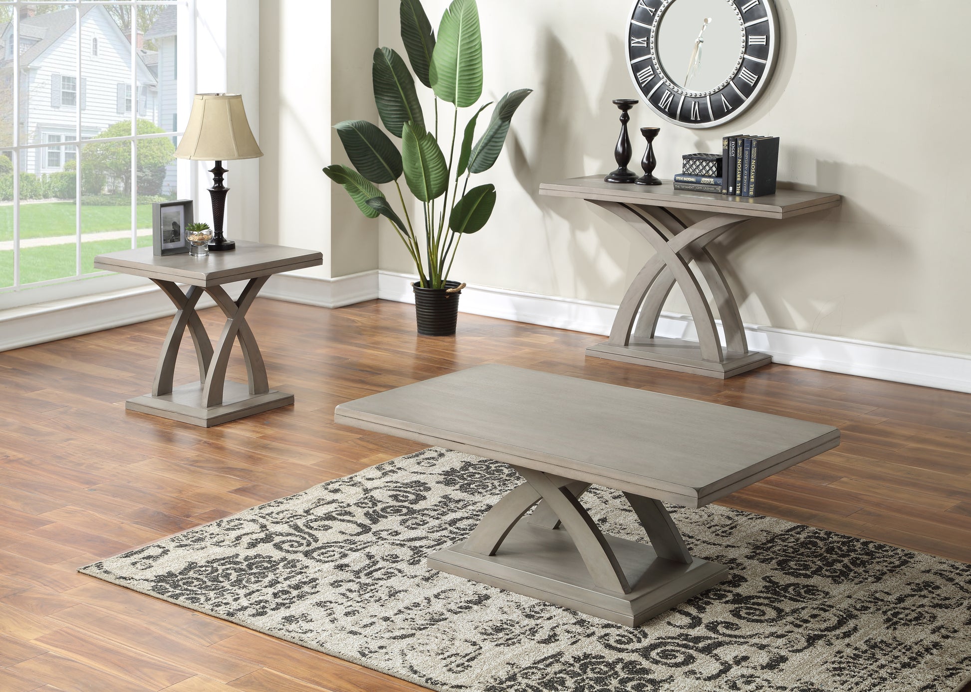 Jocelyn End Table Gray Gray Wood