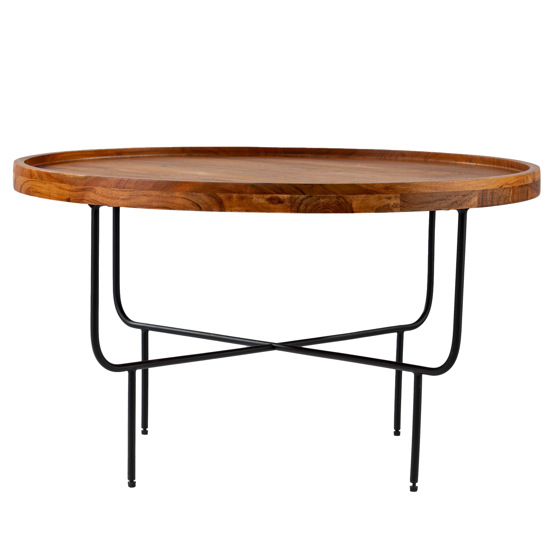Marisdale Round Coffee Table Natural Iron