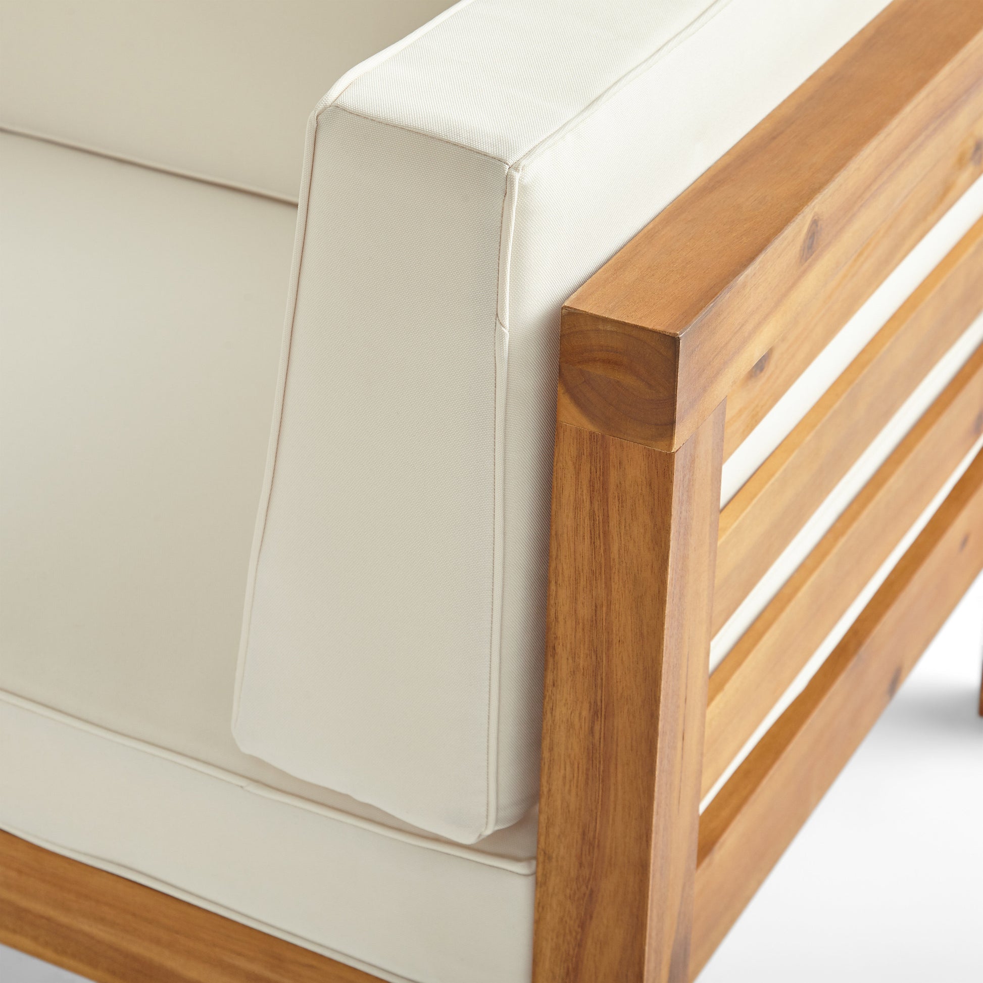 Oana Club Chair Beige Acacia Wood