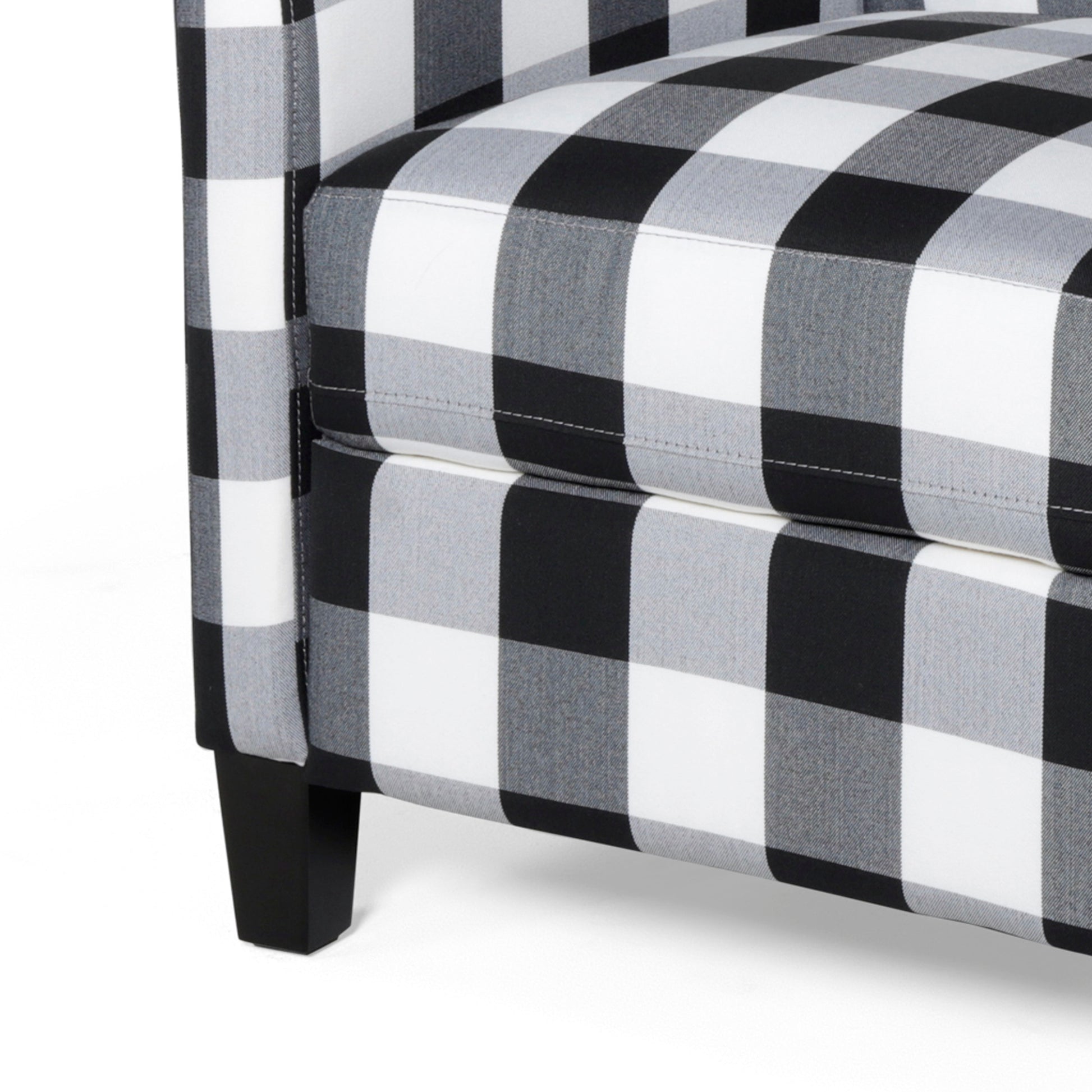 27.5" Wide Manual Club Recliner Black White Fabric