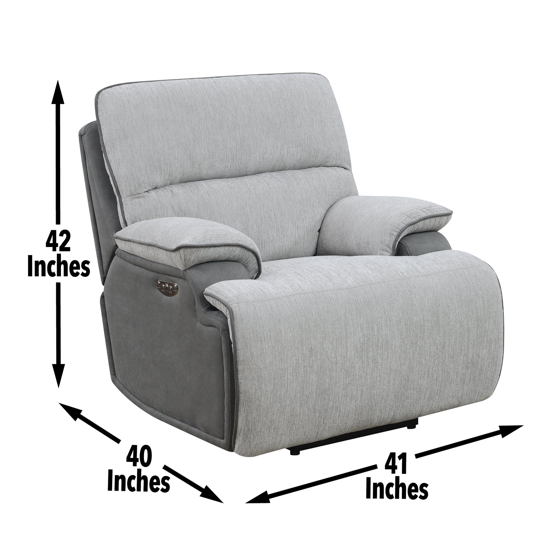 Cyprus 3 Piece Reclining Living Room Set Gray Gray Fabric