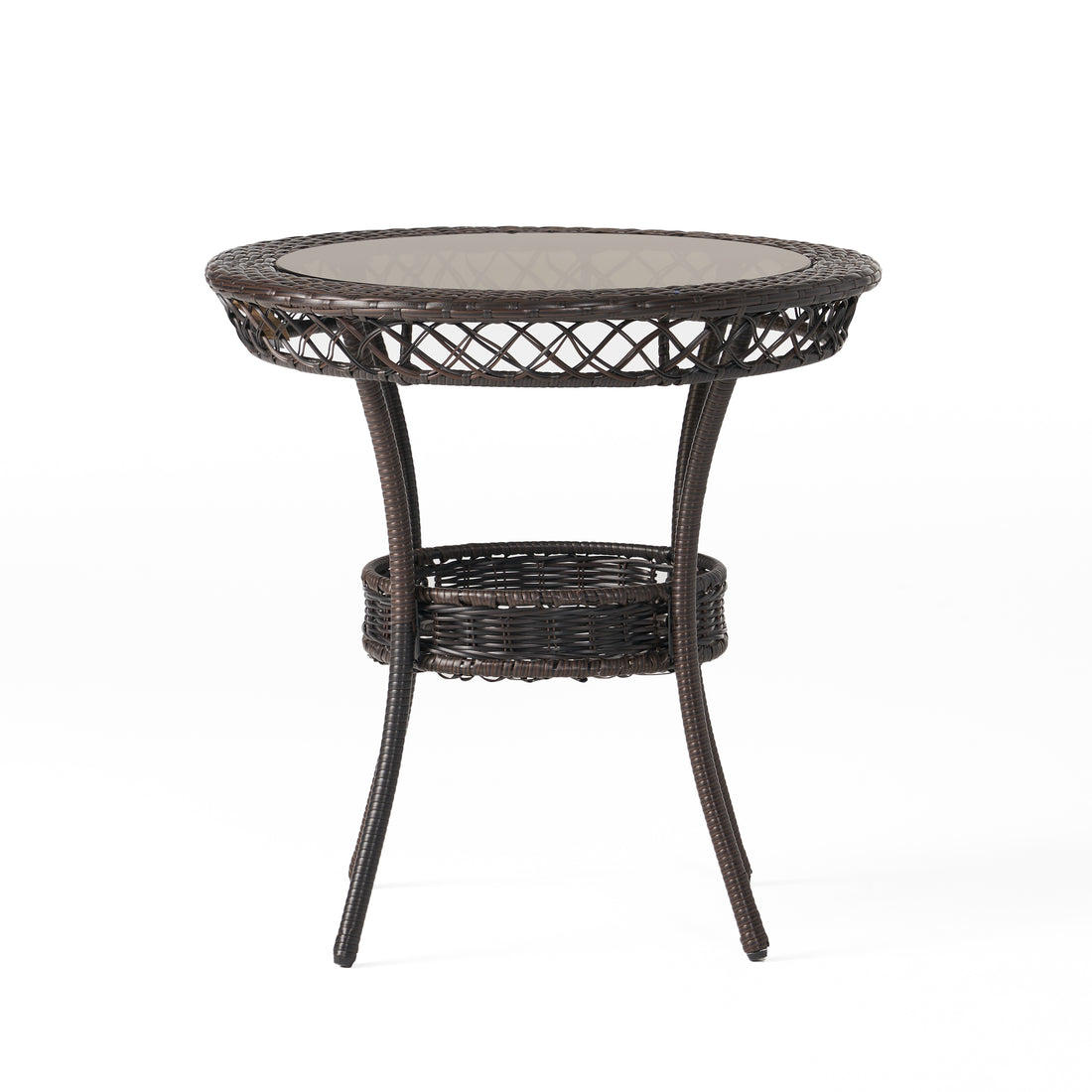 Figi Pe 27In Glass Table Brown Multi Iron