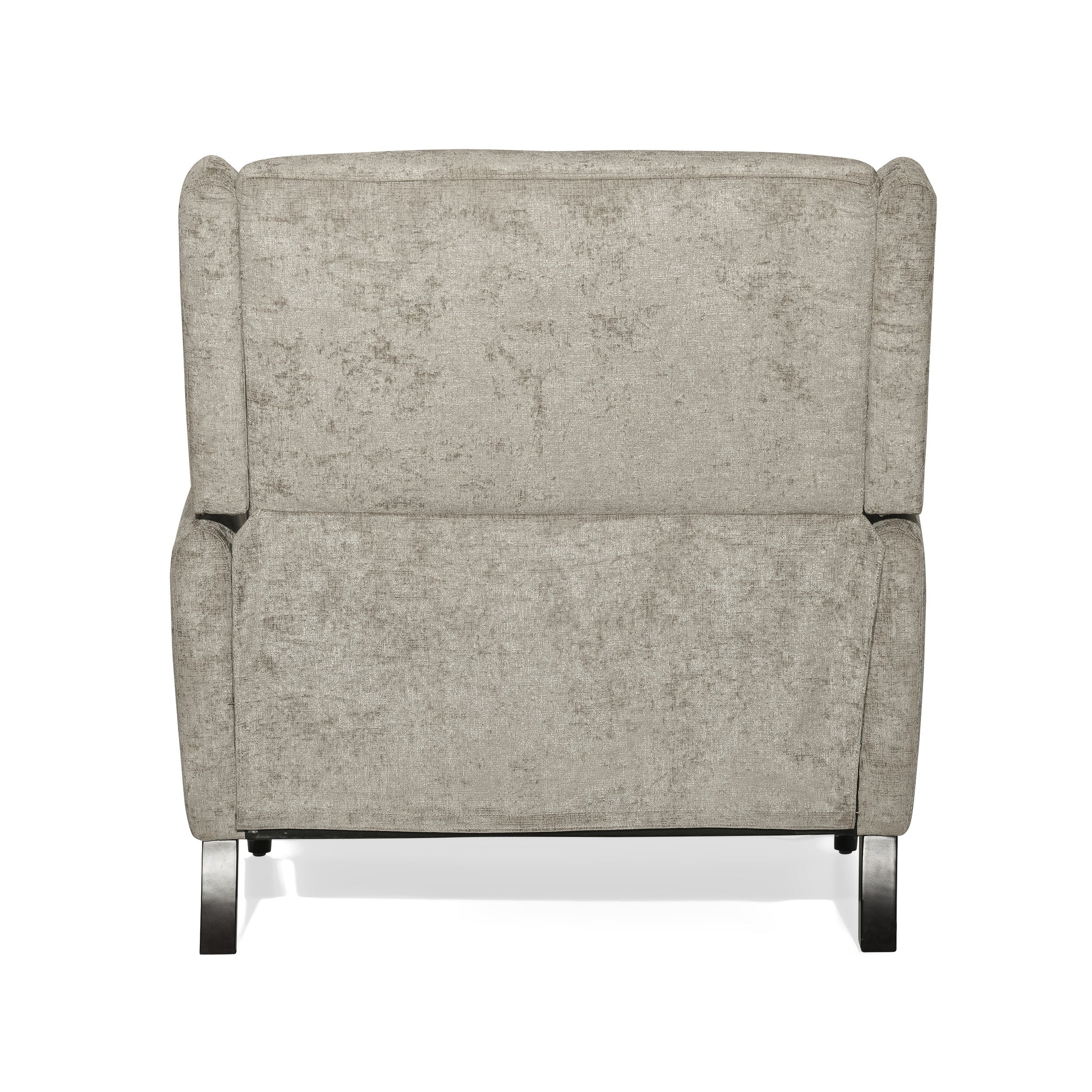 Oversized Textured Fabric Pushback Recliner Dark Beige And Dark Brown Beige Fabric