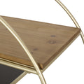 Round Shelf Gold Wood Glass