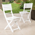 Positano Foldable Chair White Acacia Wood