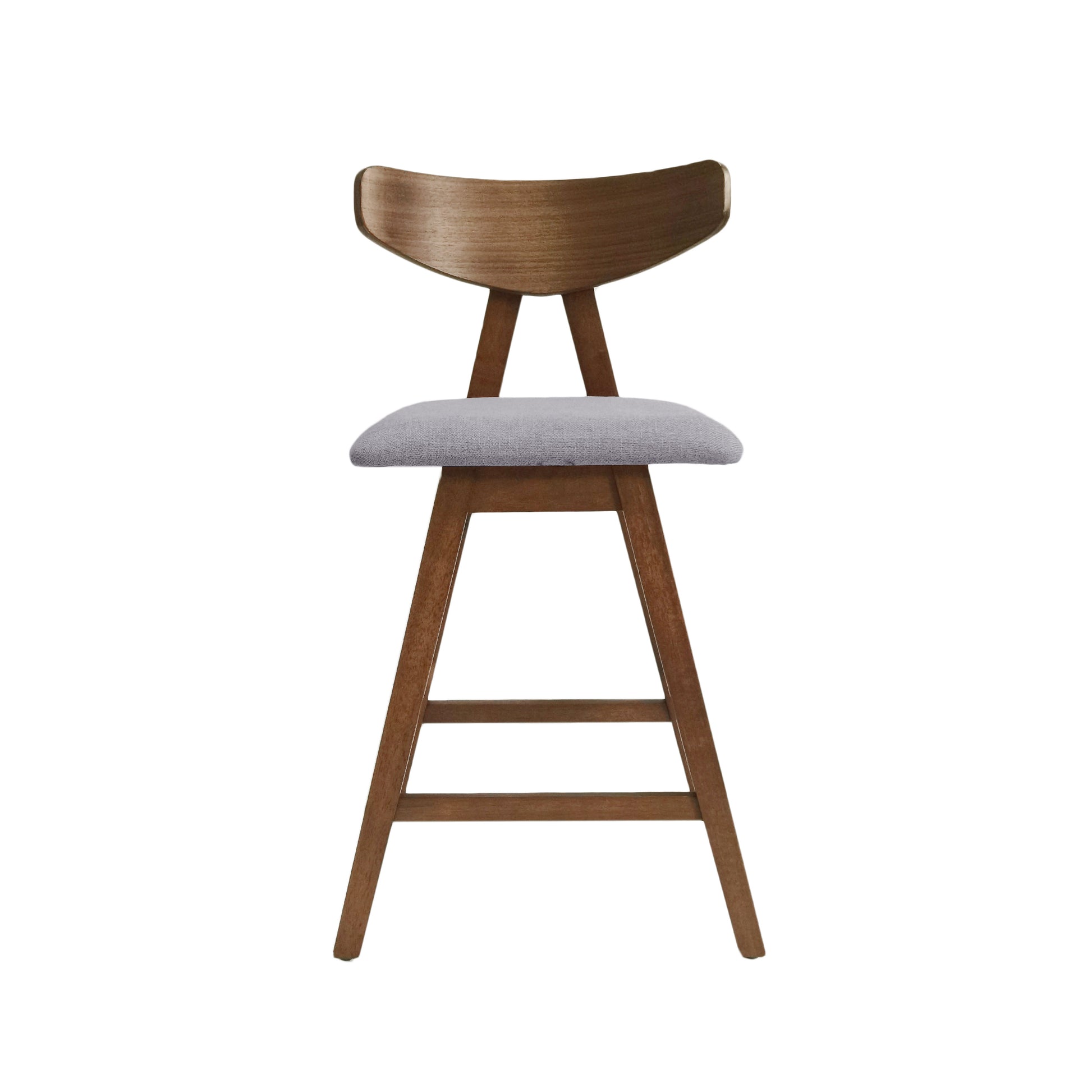 Counter Stool Set Of 2 Dark Grey Fabric