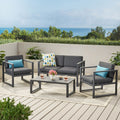 Navan 4 Pc Chat Set Dark Gray Aluminium