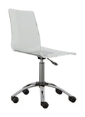 Arthur Adjustable Swivel Chair Pearl Silver Silver White Iron