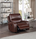 Keily Manual Motion Swivel Recliner Dark Brown Dark Brown Faux Leather