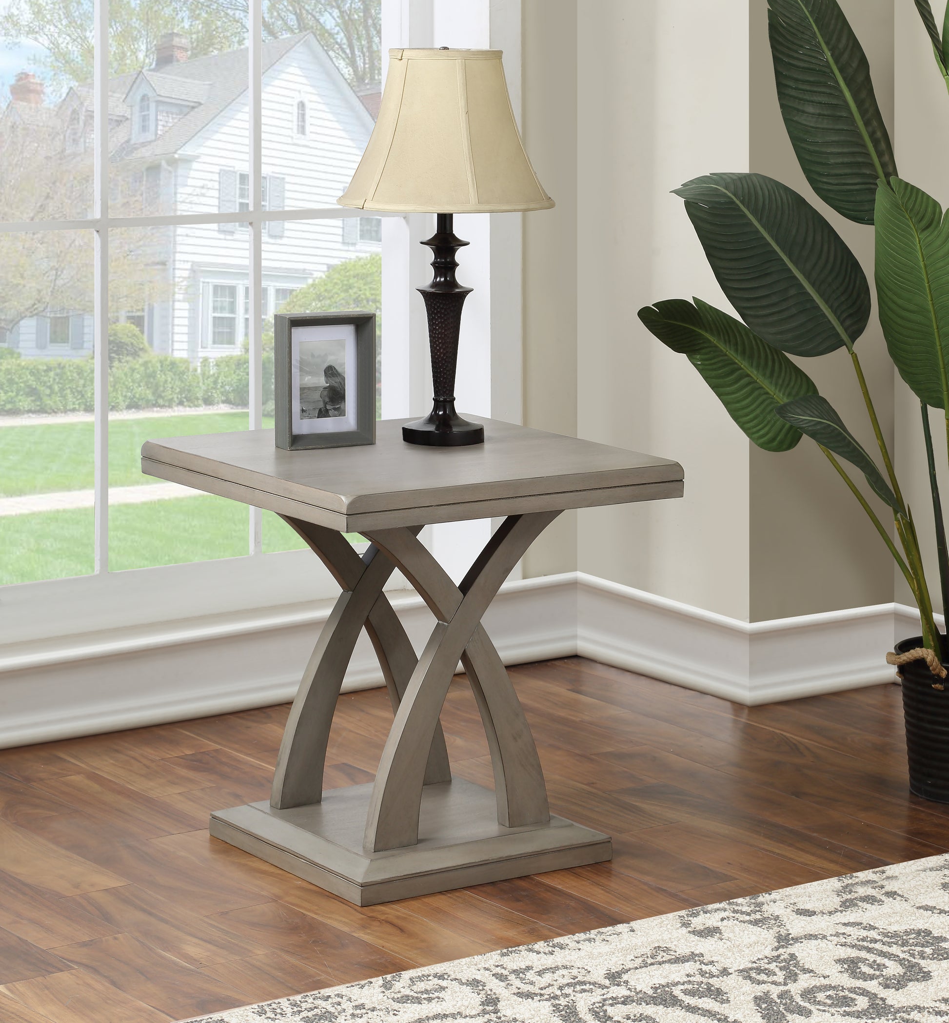 Jocelyn End Table Gray Gray Wood