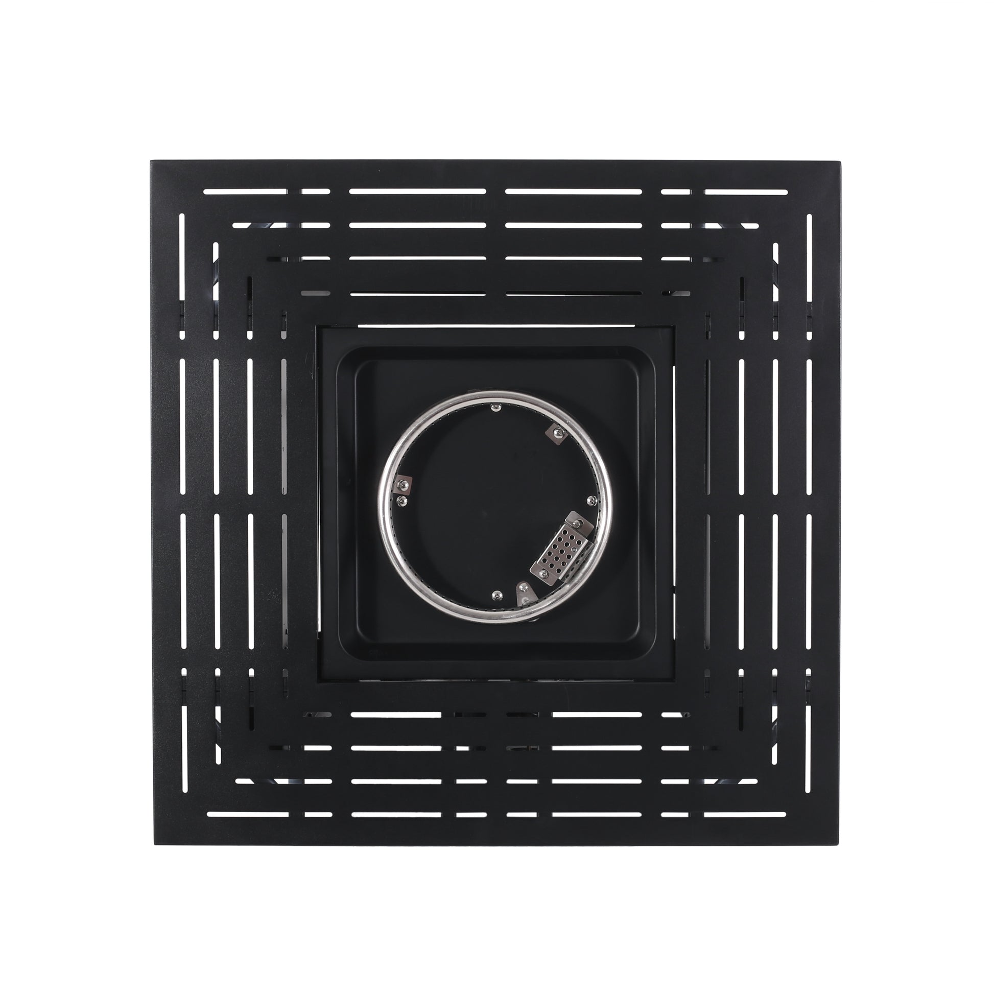 Outdoor Patio Propane Fire Pit 24.5'' H X 28'' W Square Iron Gas Burning Fire Table 40,000 Btu, Tank In Side, Black Black Iron