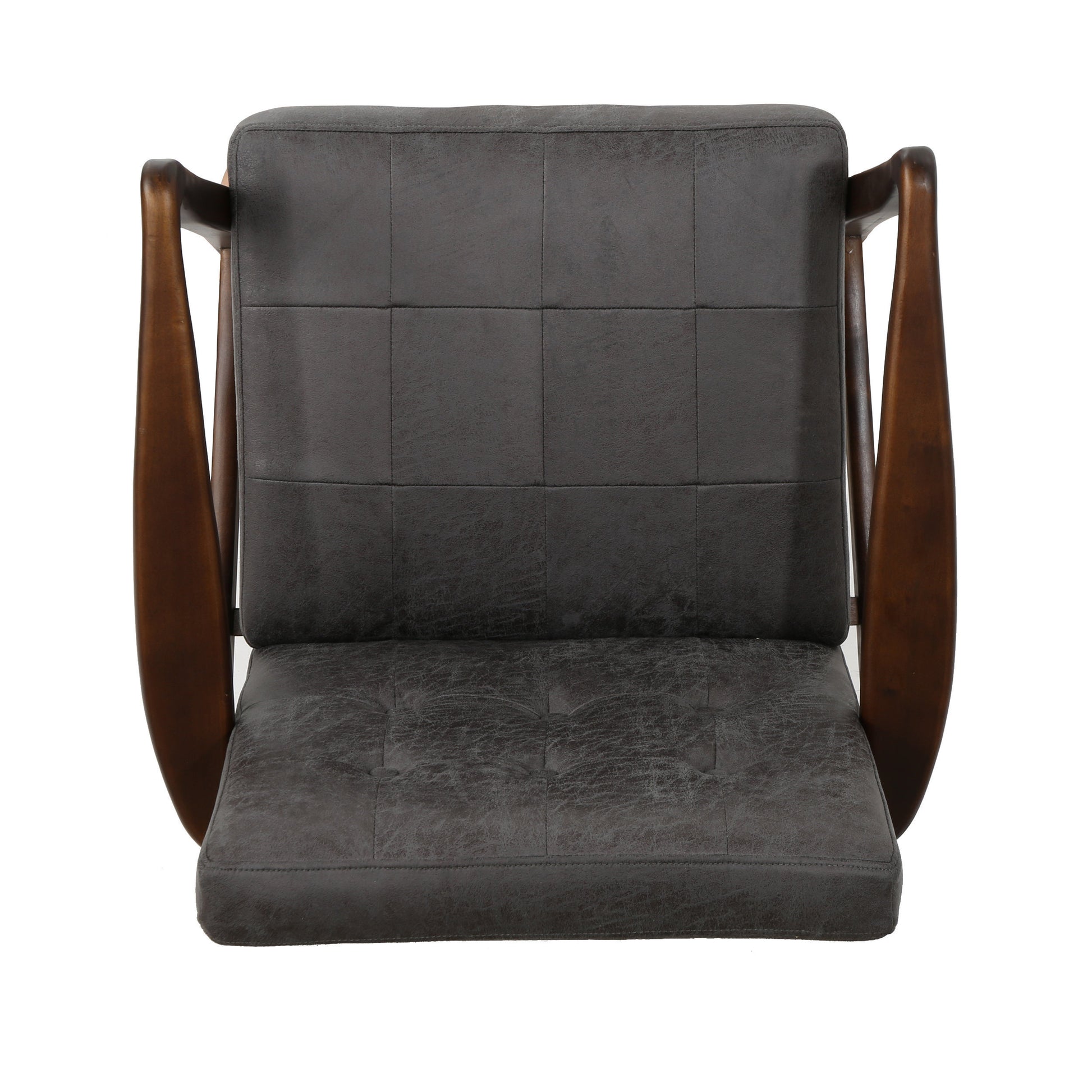 Club Chair, Mid Century Modern Microfiber Club Chair With Wood Frame Slate Microfiber