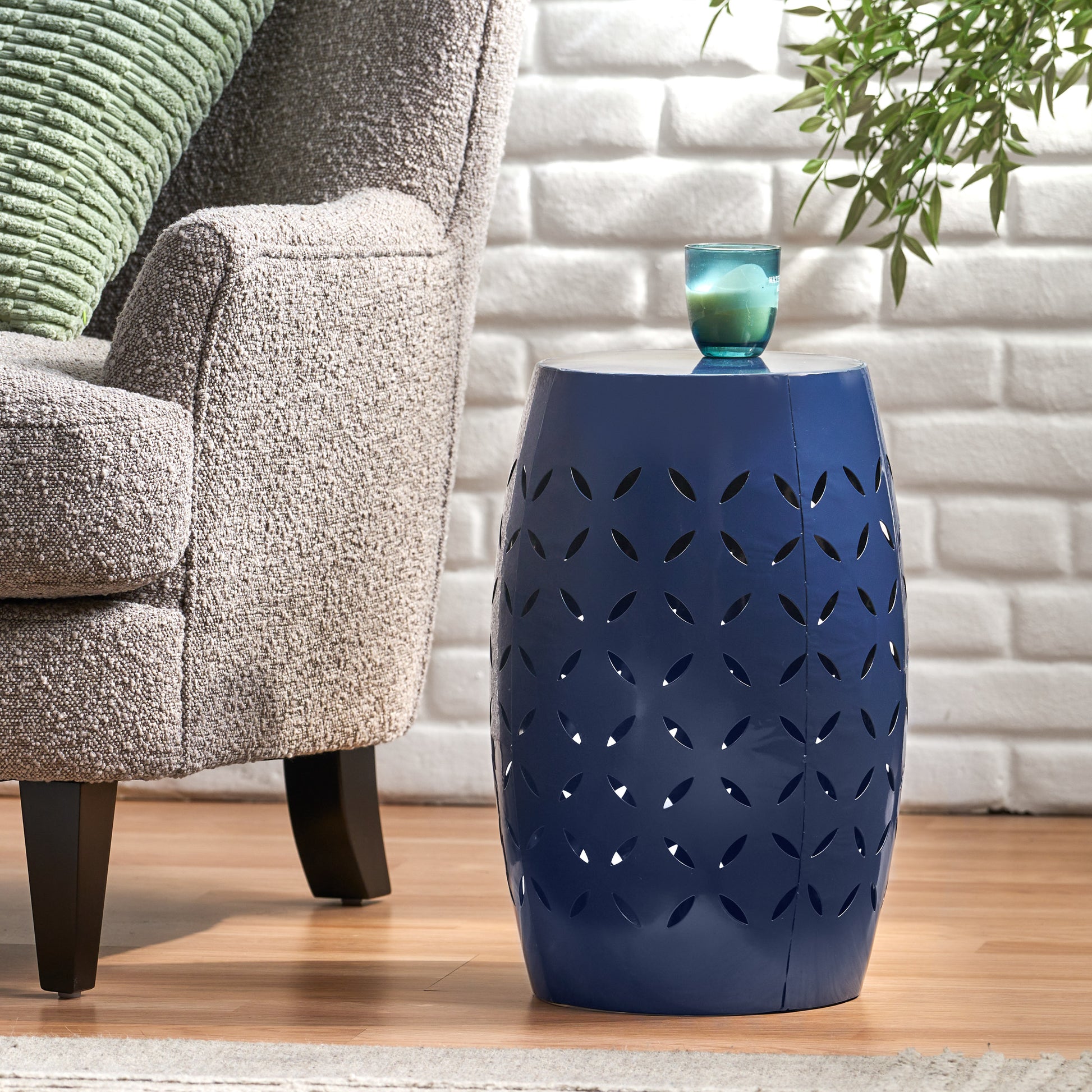 Lilac 12 Side Table Dark Blue Iron