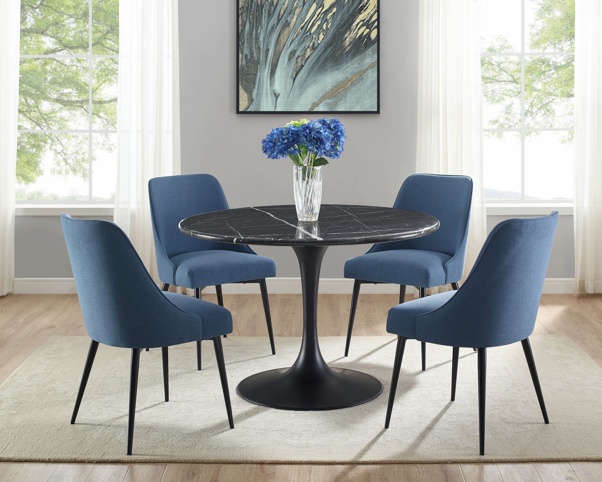 Colfax Side Chair Set Of 2 Navy Blue Iron