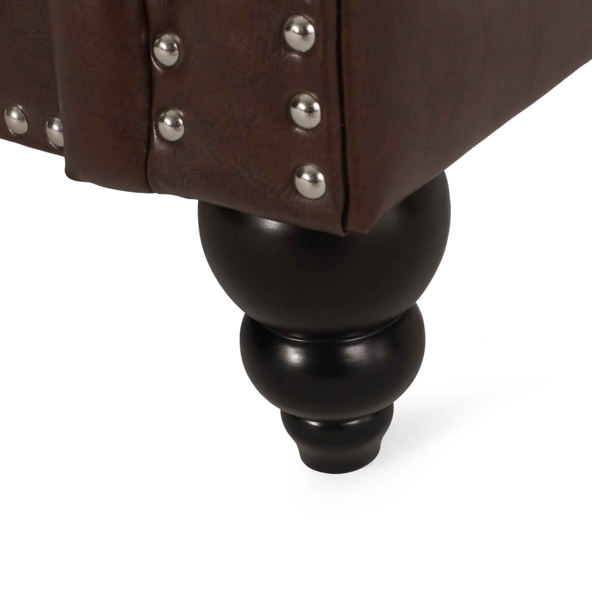 Sofa 3 Seater Dark Brown Pu 3 Seat