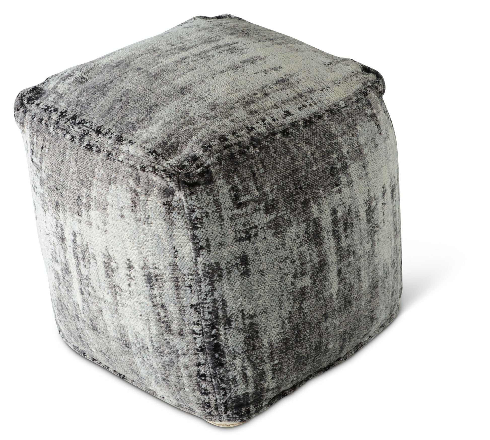 Hazel Square Pouf Dark Gray Dark Gray Fabric
